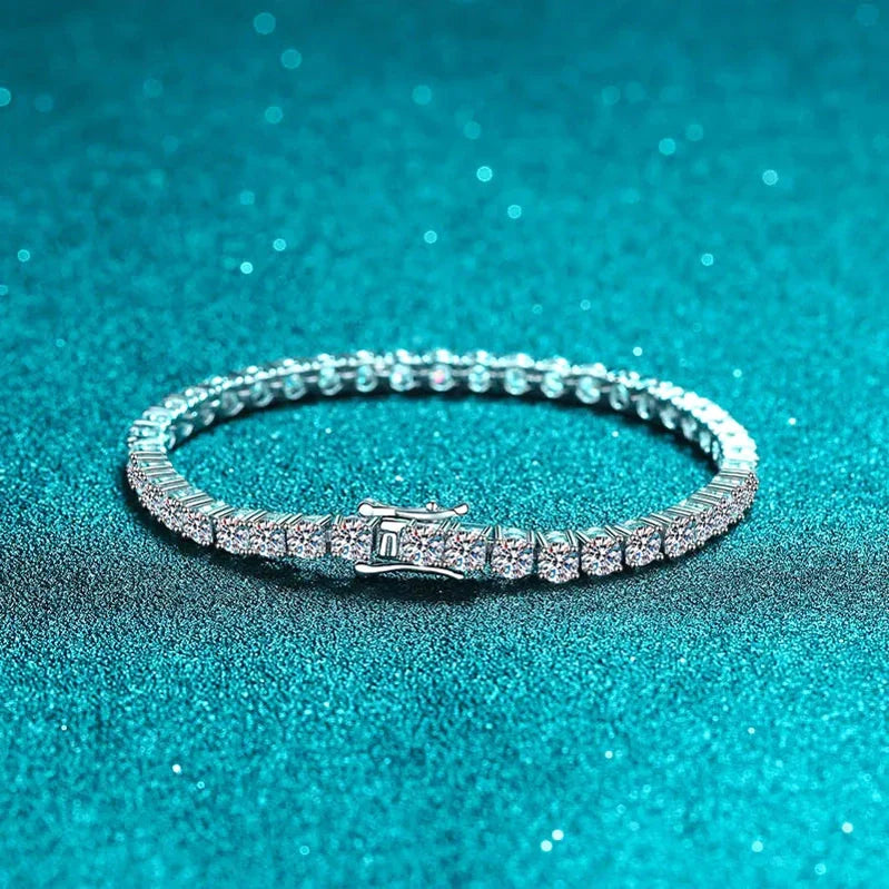 Decoral Moissanite Tennis Silver Bracelet