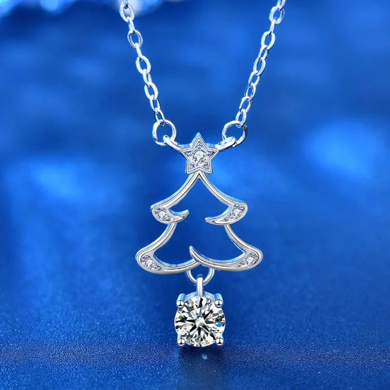 Christmas Tree Moissanite Necklace