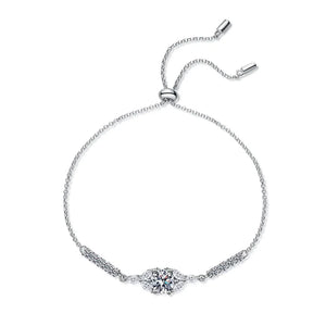 Moissanite Star Blossom Silver Bracelet
