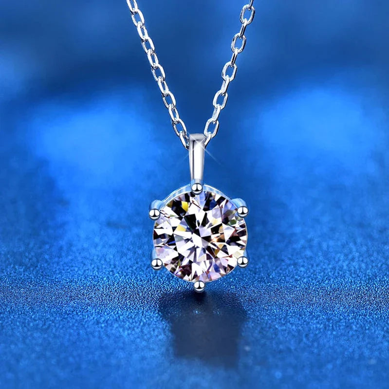 Luxury Moissanite Silver Pendant Necklace