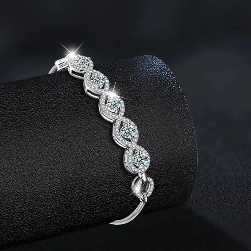 Versatile Moissanite Sterling Silver Bracelet