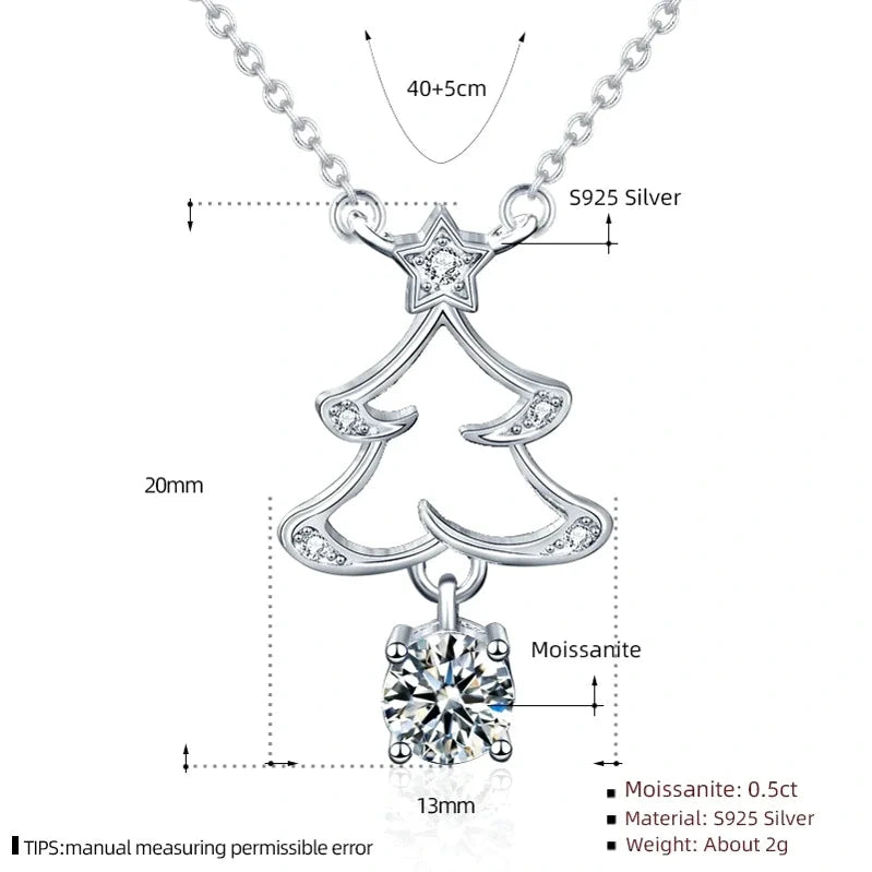 Christmas Tree Moissanite Necklace