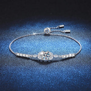 Moissanite Star Blossom Silver Bracelet