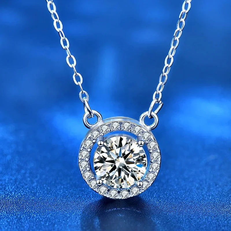 Moissanite Sterling Silver Necklace