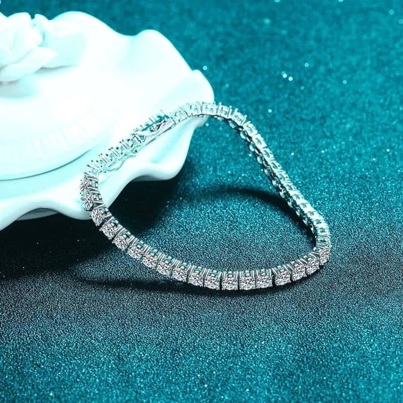 Decoral Moissanite Tennis Silver Bracelet