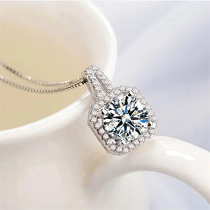 Square Stone Pendant Necklace