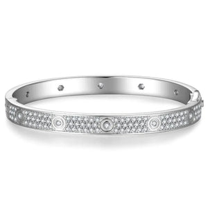 WUIHA Moissanite Silver Bangle Bracelet