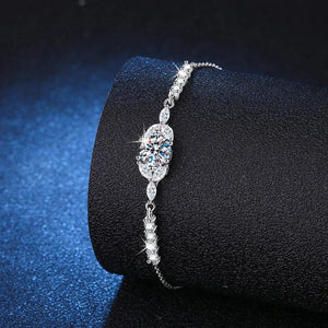 Moissanite Star Blossom Silver Bracelet