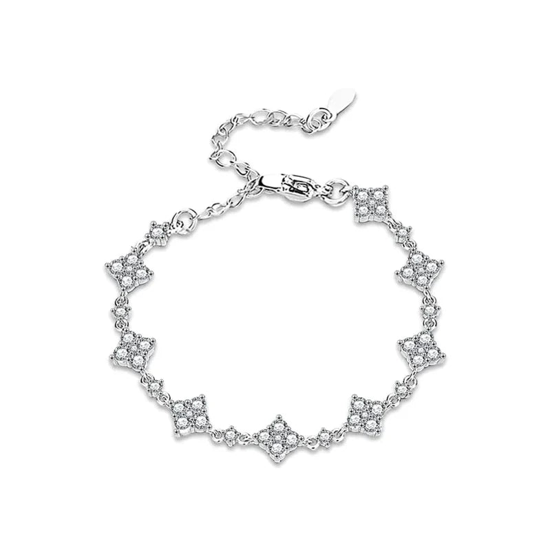 Moissanite Four-Leaf Clover Bracelet