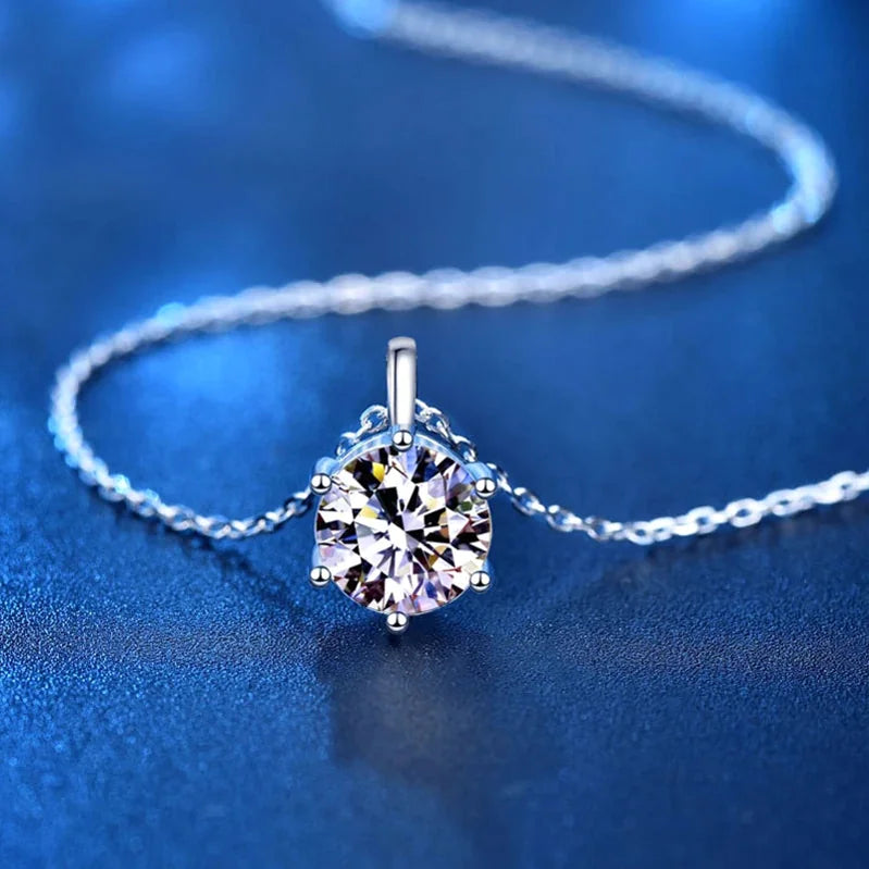Luxury Moissanite Silver Pendant Necklace