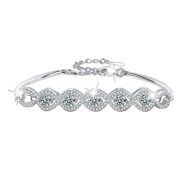 Versatile Moissanite Sterling Silver Bracelet