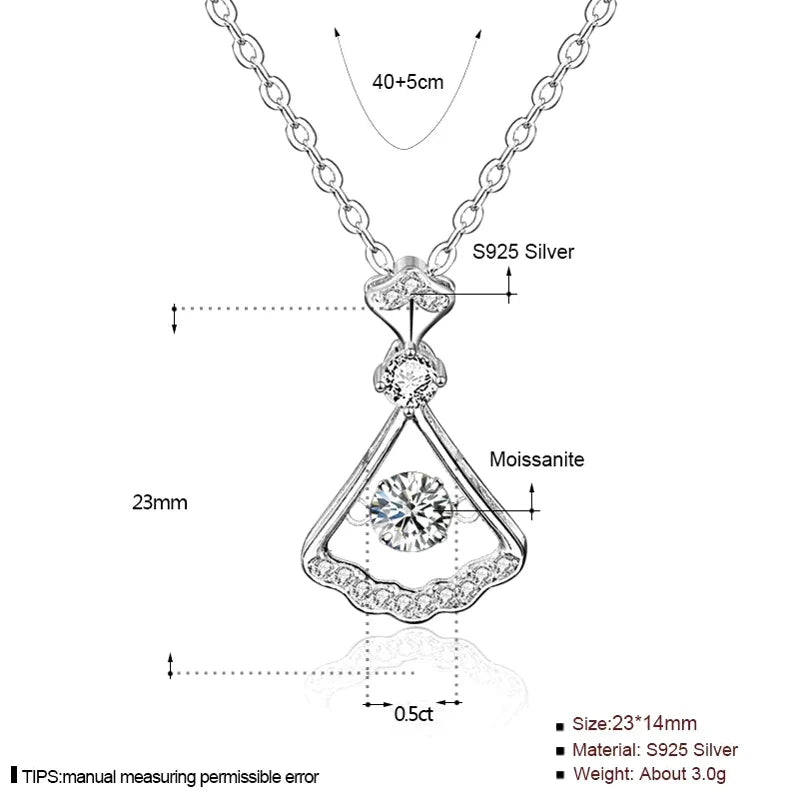 Moissanite Sterling Silver Necklace