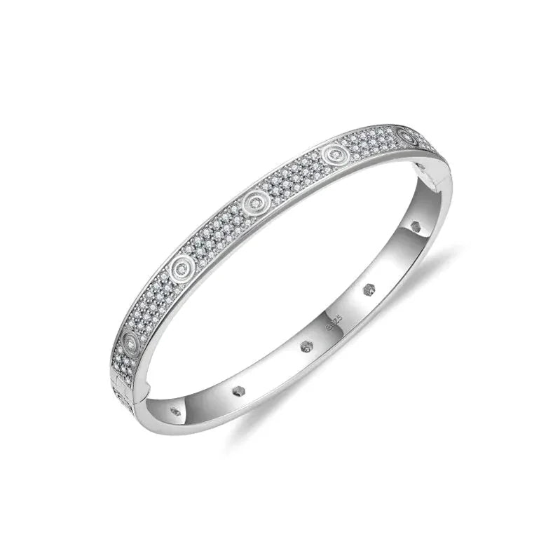 WUIHA Moissanite Silver Bangle Bracelet