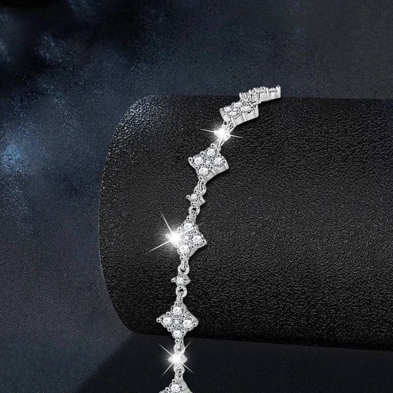 Moissanite Four-Leaf Clover Bracelet