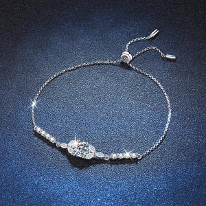 Moissanite Star Blossom Silver Bracelet