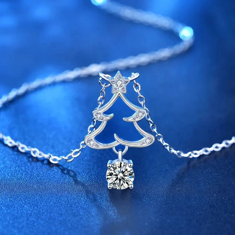 Christmas Tree Moissanite Necklace