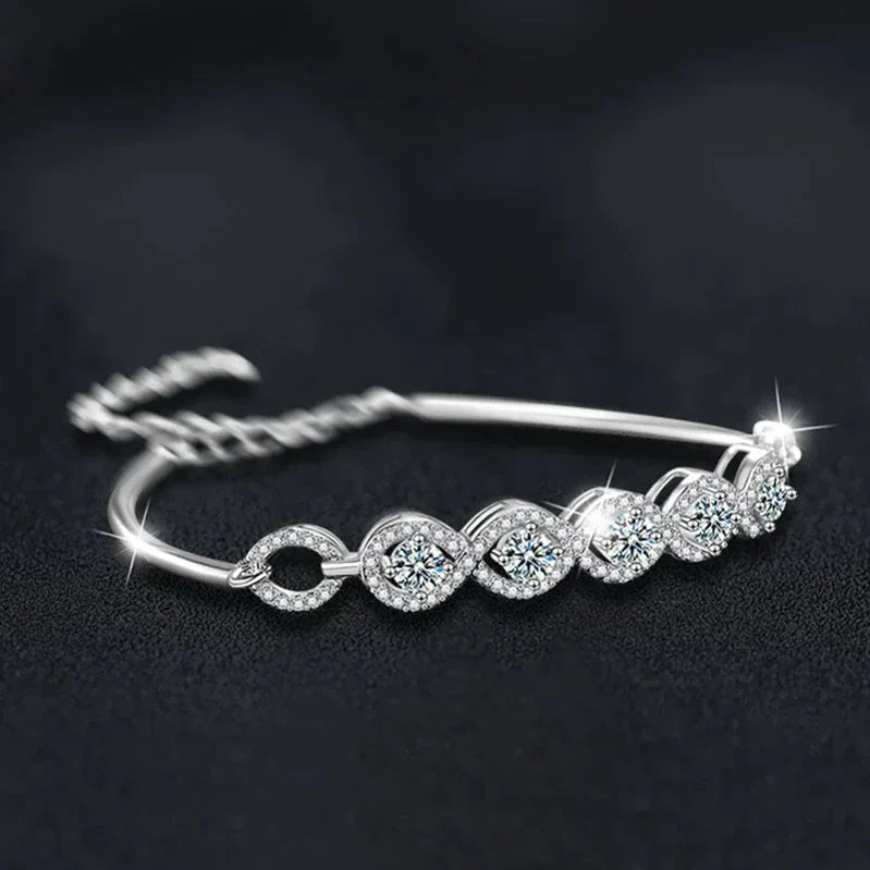 Versatile Moissanite Sterling Silver Bracelet