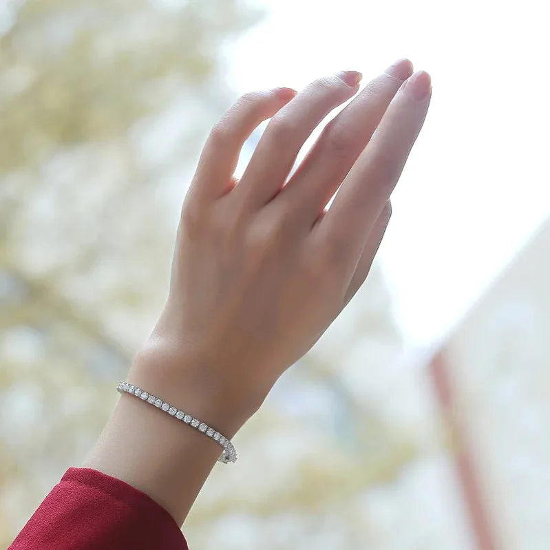 EWYA Moissanite Tennis Silver Bracele