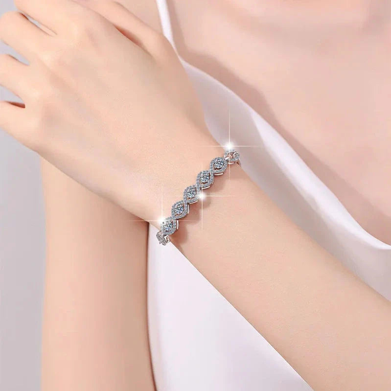 Versatile Moissanite Sterling Silver Bracelet
