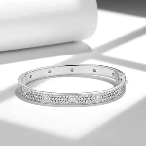 WUIHA Moissanite Silver Bangle Bracelet