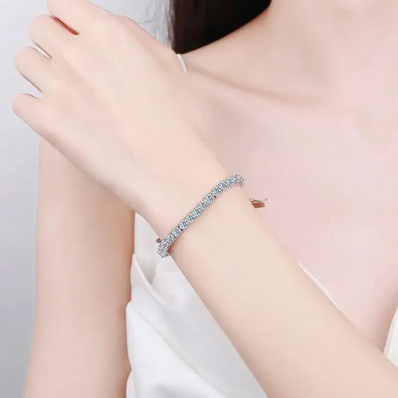 Decoral Moissanite Tennis Silver Bracelet