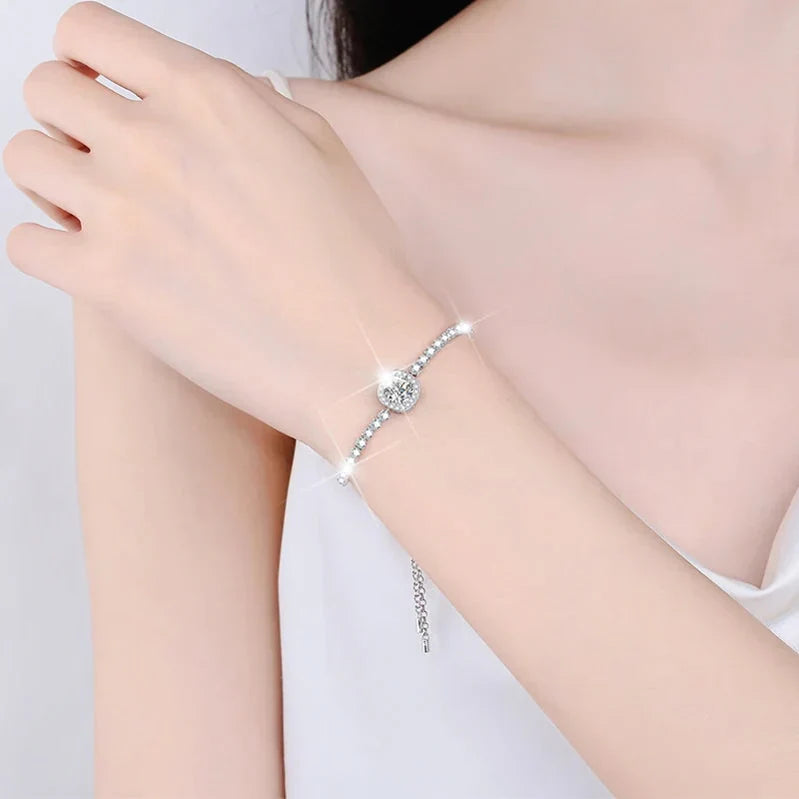Husky Star Moissanite Silver Bracelet