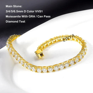 EWYA Moissanite Tennis Silver Bracele