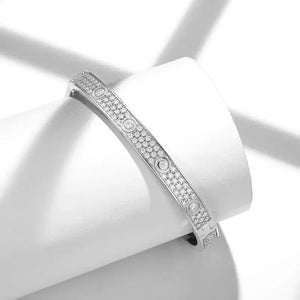 WUIHA Moissanite Silver Bangle Bracelet