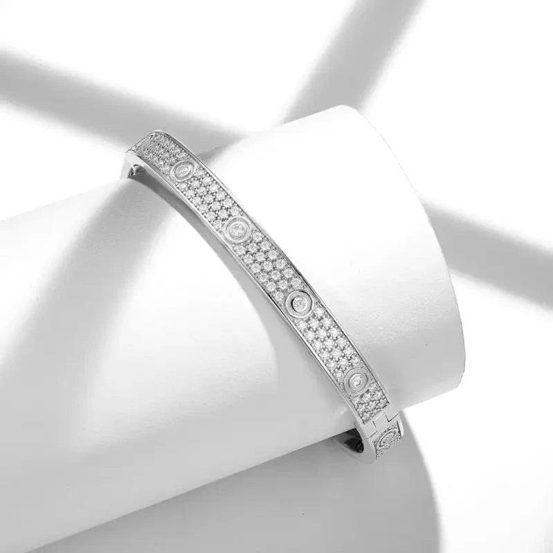 WUIHA Moissanite Silver Bangle Bracelet