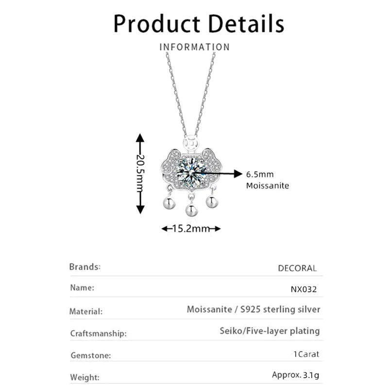 Luxury Moissanite Pendant Necklace