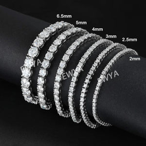 EWYA Moissanite Tennis Silver Bracele