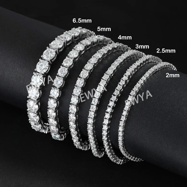 EWYA Moissanite Tennis Silver Bracele