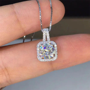 Square Stone Pendant Necklace