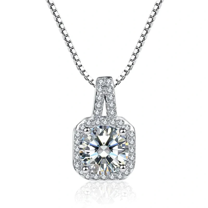 Square Stone Pendant Necklace