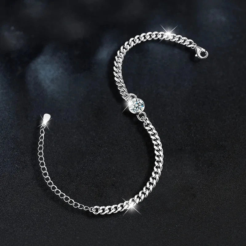 Moissanite Bubble Silver Bracelet
