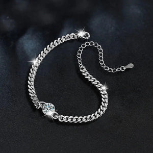 Moissanite Bubble Silver Bracelet