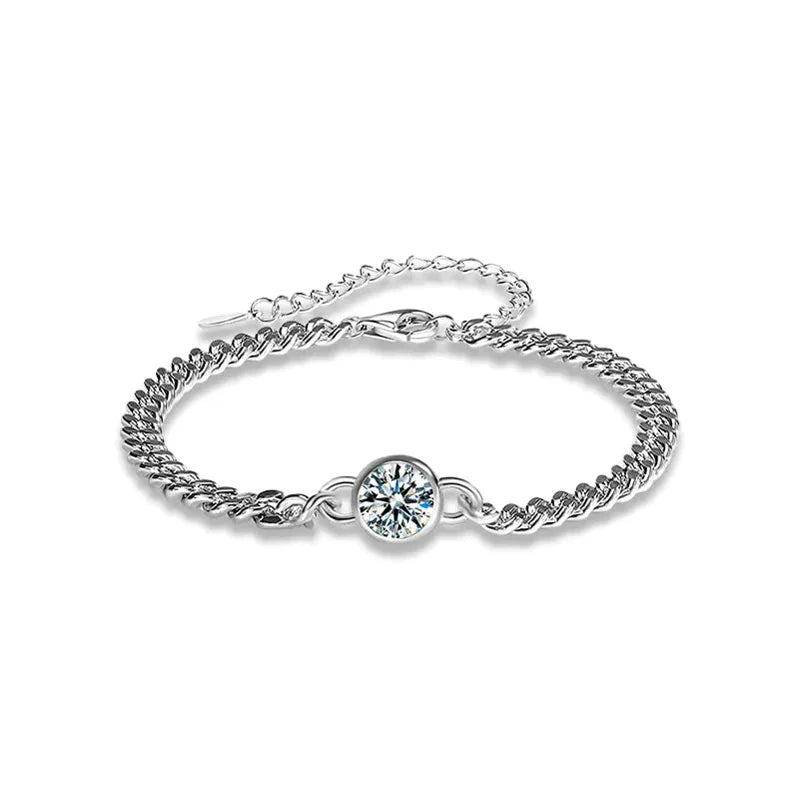 Moissanite Bubble Silver Bracelet