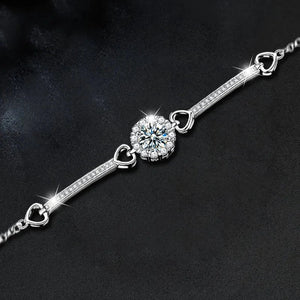 Silver Heart Snowflake Bracelet