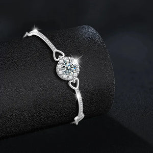 Silver Heart Snowflake Bracelet
