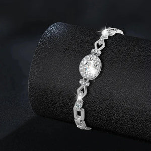 Oval Shaped Moissanite Silver Bracelet