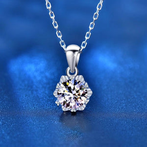 Moissanite Snowflake Silver Necklace