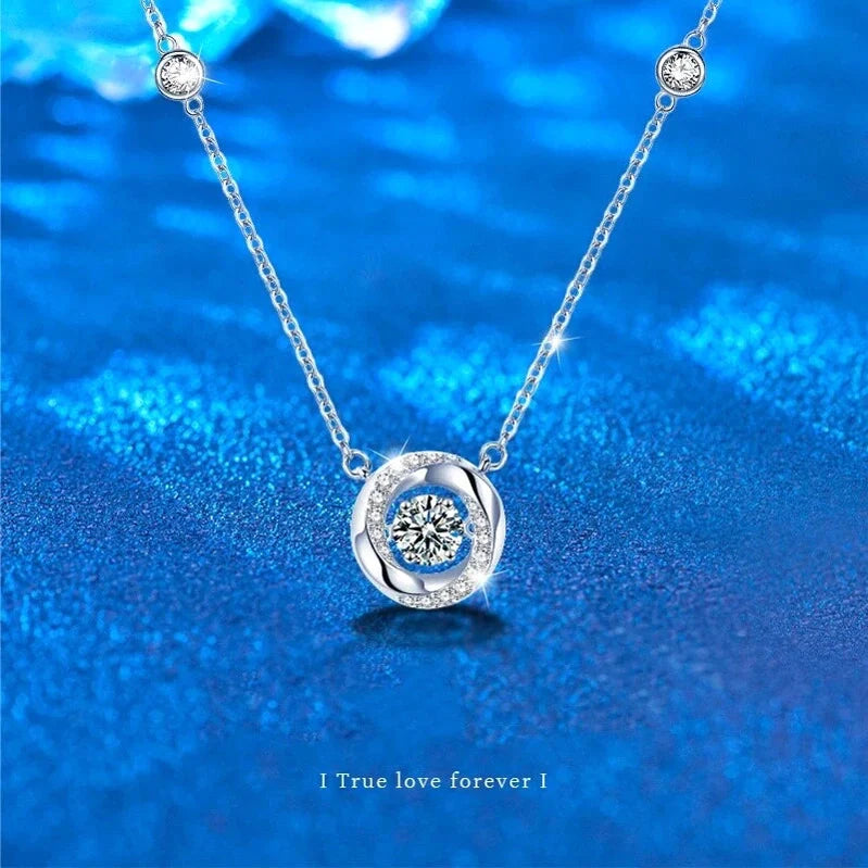 Elegant Moissanite Sterling Silver Pendant Necklace