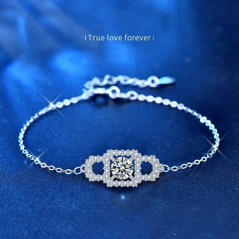 1ct Moissanite Square Bracelet