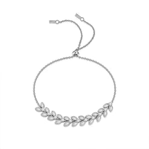 Sterling Silver Moissanite Leaves Bracelet