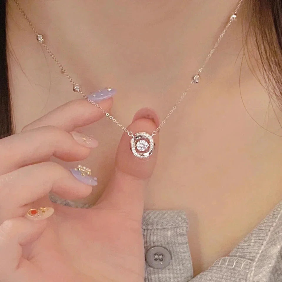 Elegant Moissanite Sterling Silver Pendant Necklace