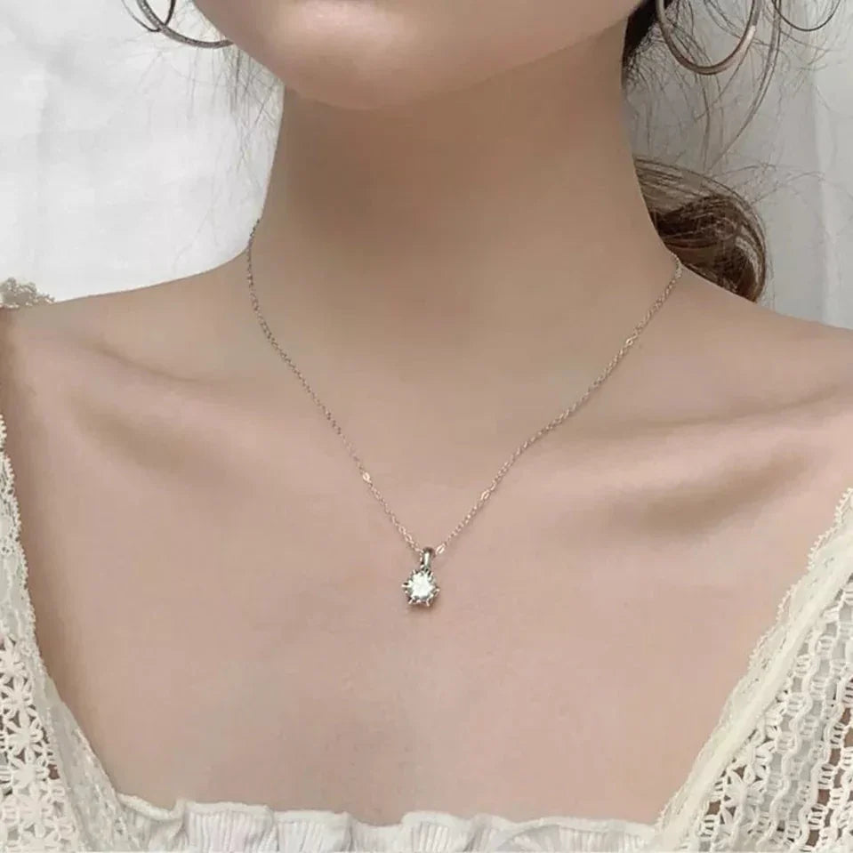 Moissanite Snowflake Silver Necklace
