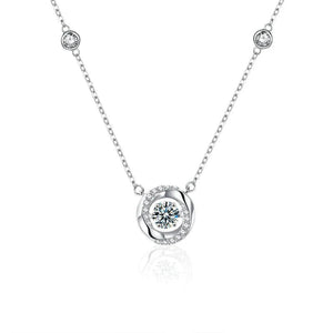 Elegant Moissanite Sterling Silver Pendant Necklace