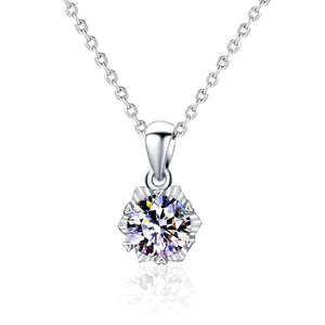 Moissanite Snowflake Silver Necklace