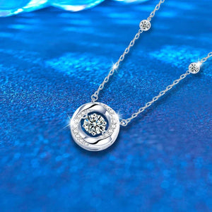 Elegant Moissanite Sterling Silver Pendant Necklace